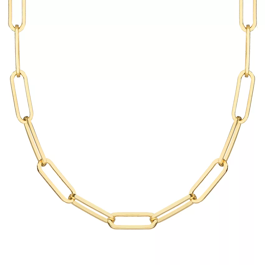 14K Yellow Gold Lola Paperclip 18 In. Chain Necklace (Large)
