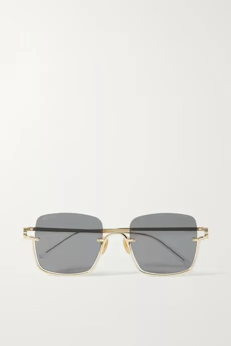Gg square-frame gold-tone sunglasses