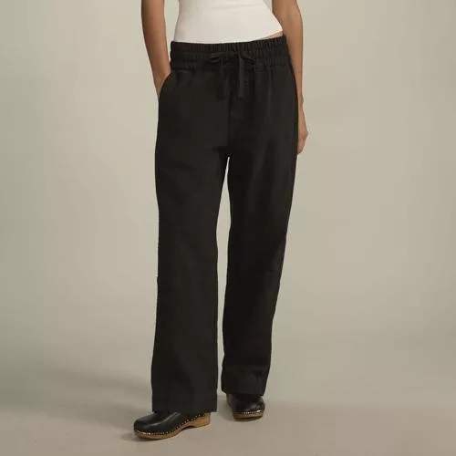 The canvas organic cotton pull-on pant Black