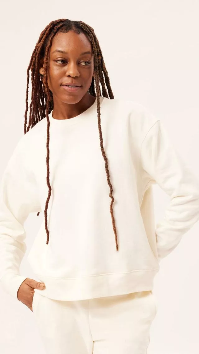 Girlfriend collective ivory 50 50 classic sweatshirt