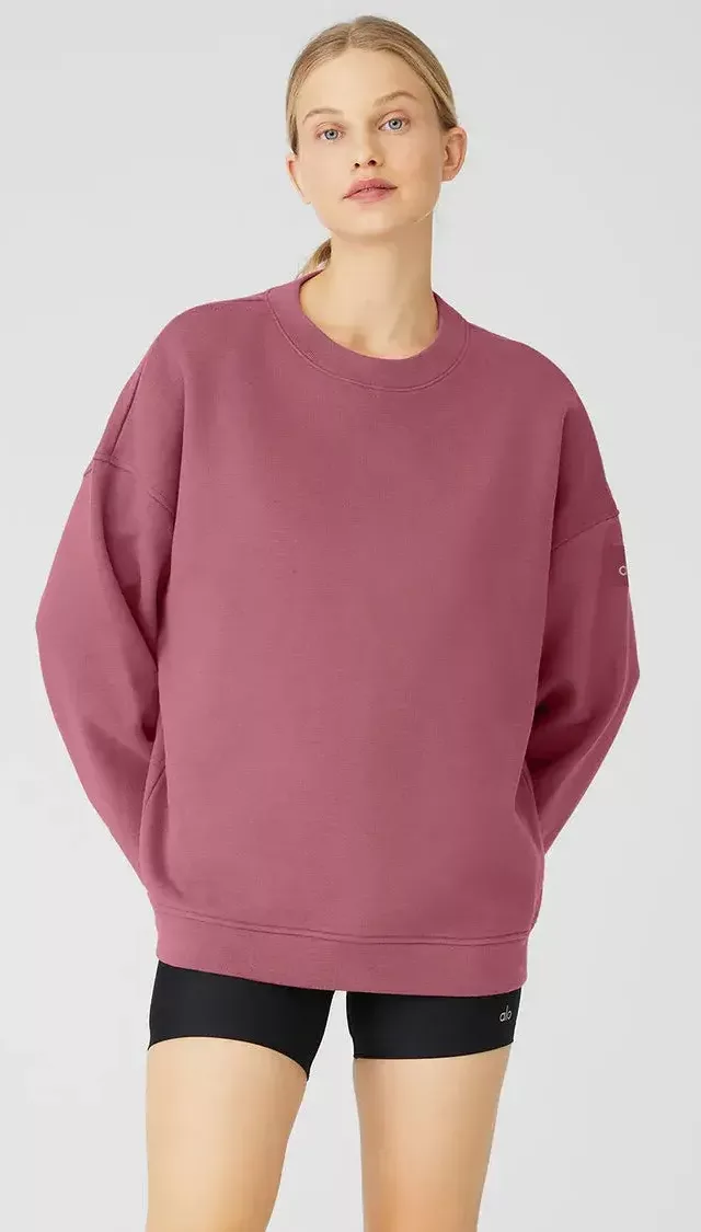 Alo renown heavy weight crew neck pullover mars clay