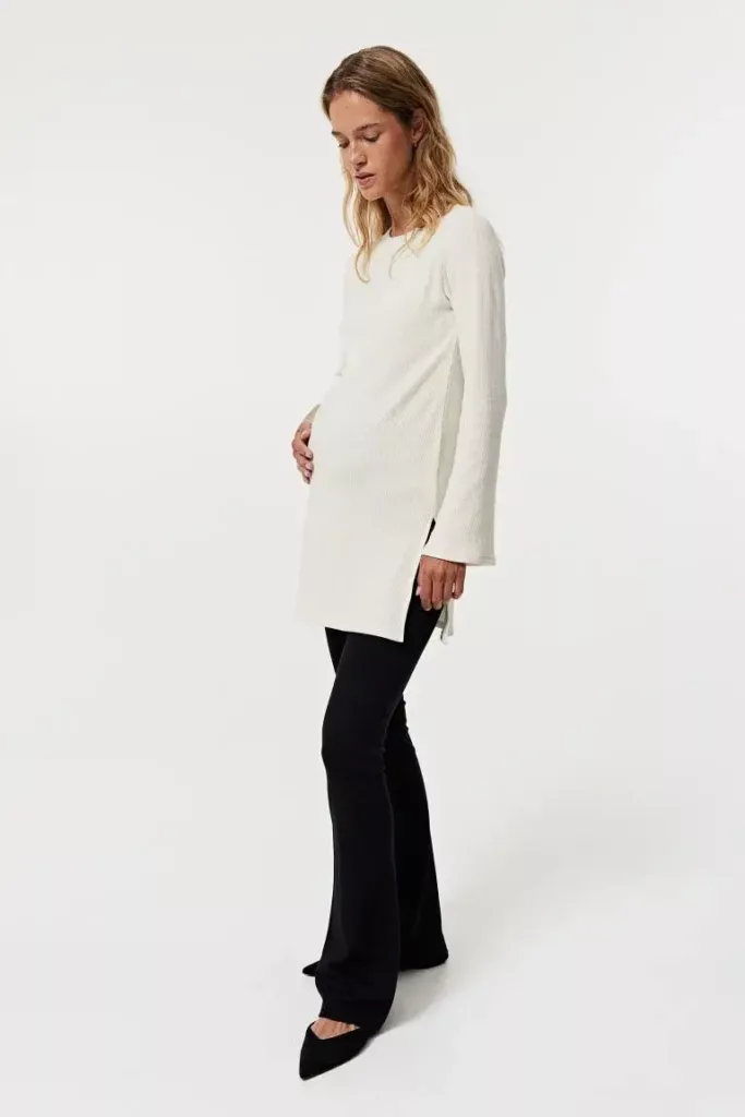 Mama Before & After Ribbed Jersey Tunic Cream
