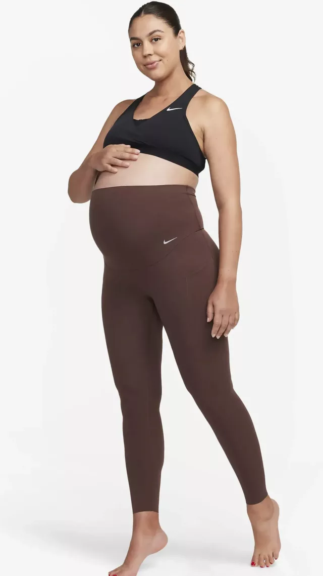 Nike nike zenvy m women s gentle support high waisted 7 8 leggings with pockets maternity earth