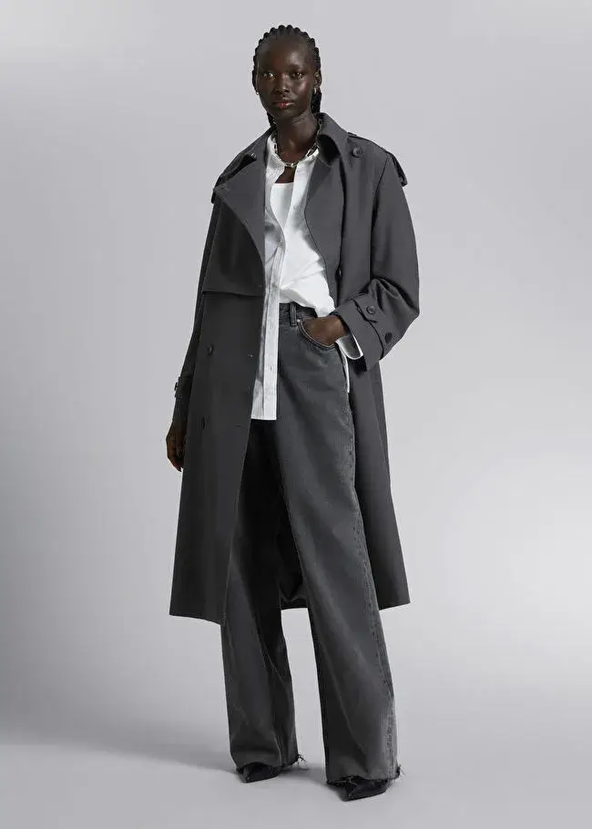 Belted Trench Coat Grey