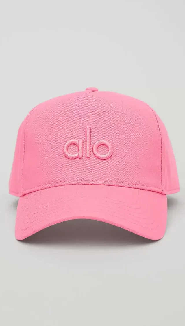 Alo district trucker hat candy pink