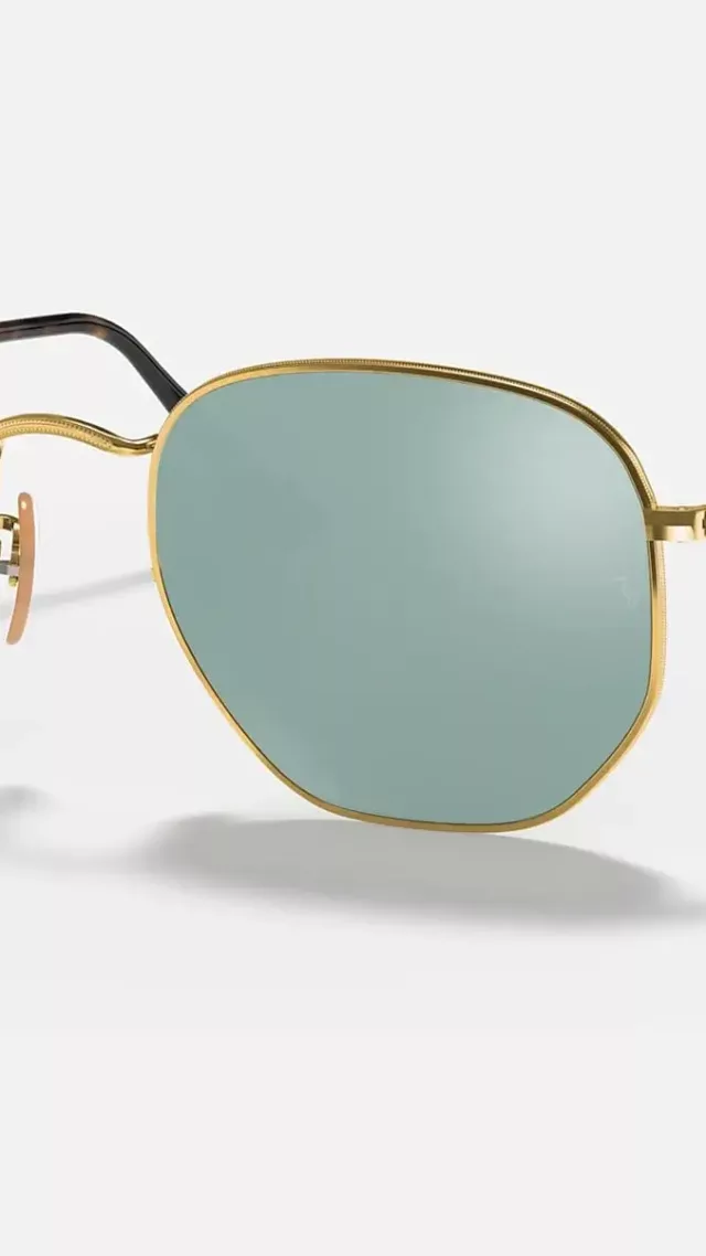 Ray ban hexagonal flat lenses sunglasses in gold and silver