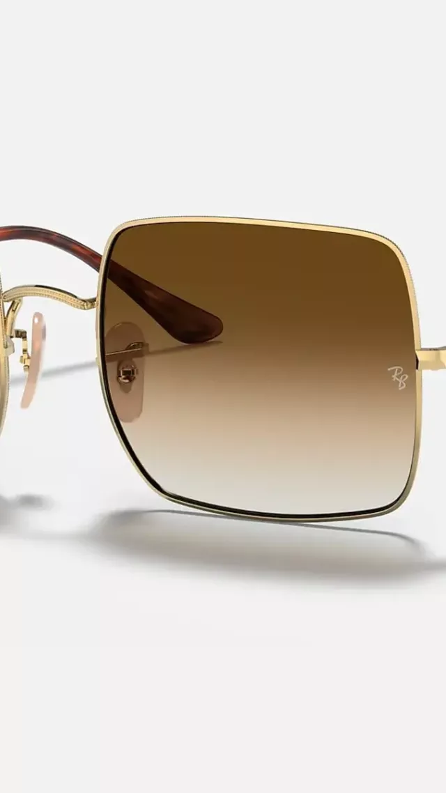 Ray ban square 1971 classic sunglasses in gold and light brown