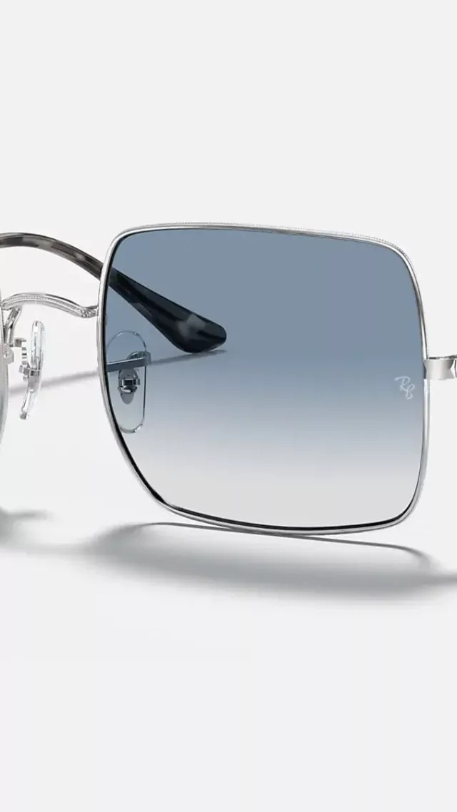 Ray ban square 1971 classic sunglasses in silver and light blue