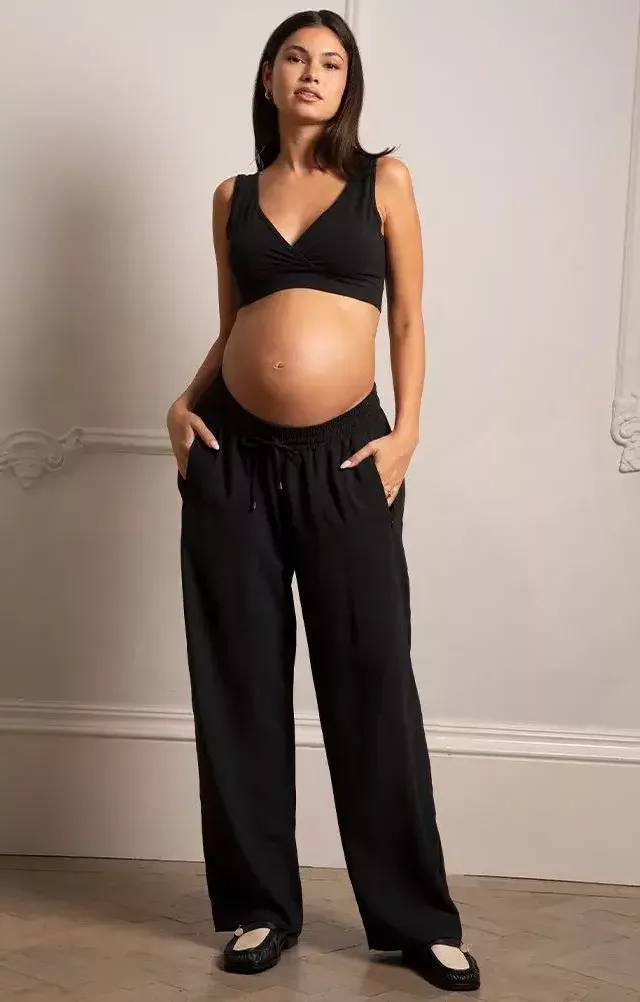 Black Flare Leg Maternity Active Pants– PinkBlush