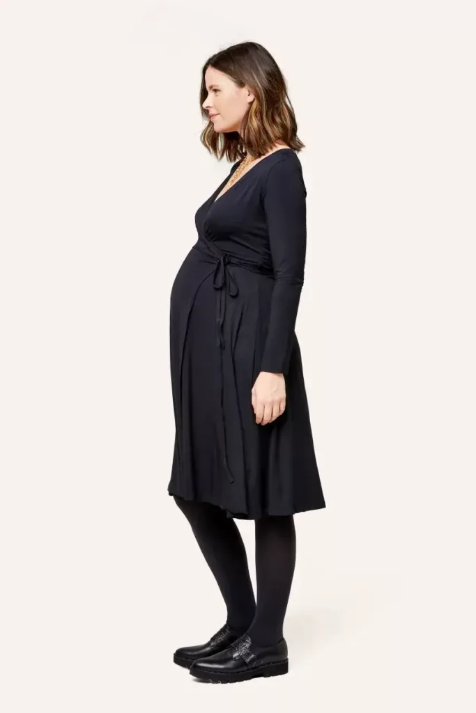 Tessa Maternity + Nursing Wrap Dress Black