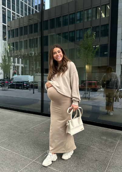 Pregnant influencer instagram account joanasno maternity skirts